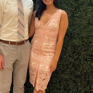 BARDOT pink & white dress